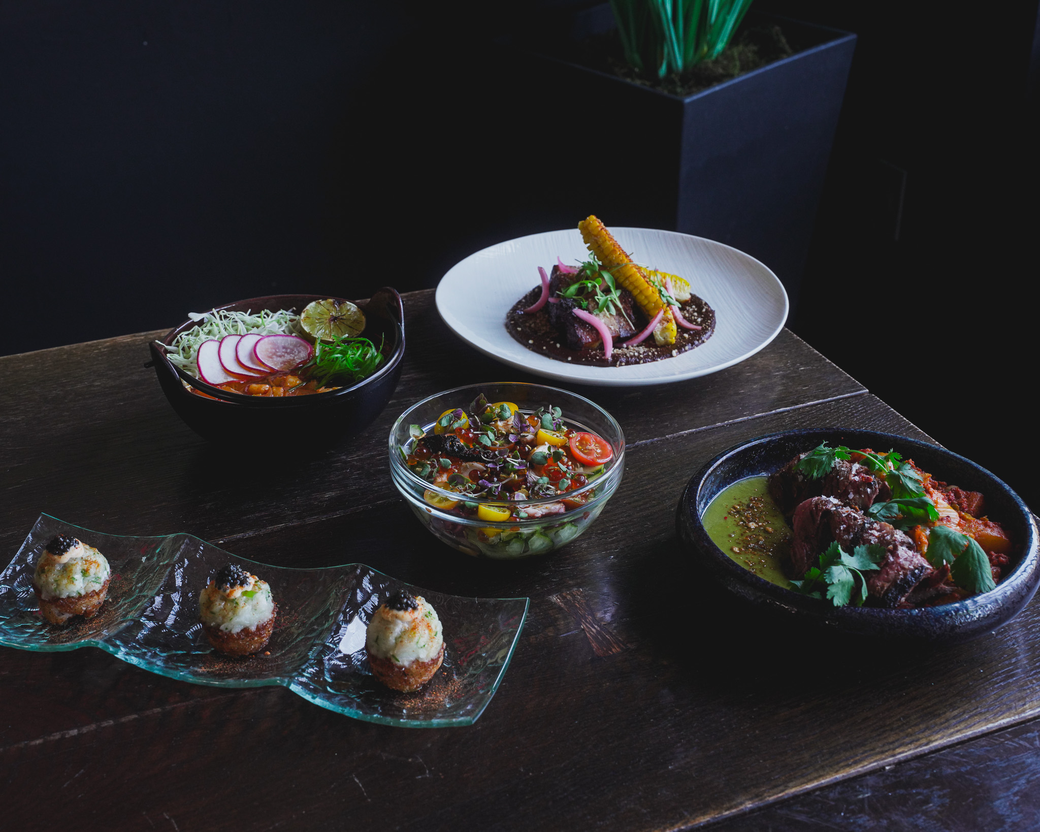 Cloak & Petal Chef's Table — a multi-course spread of dishes from an exclusive pop-up dinner in San Diego