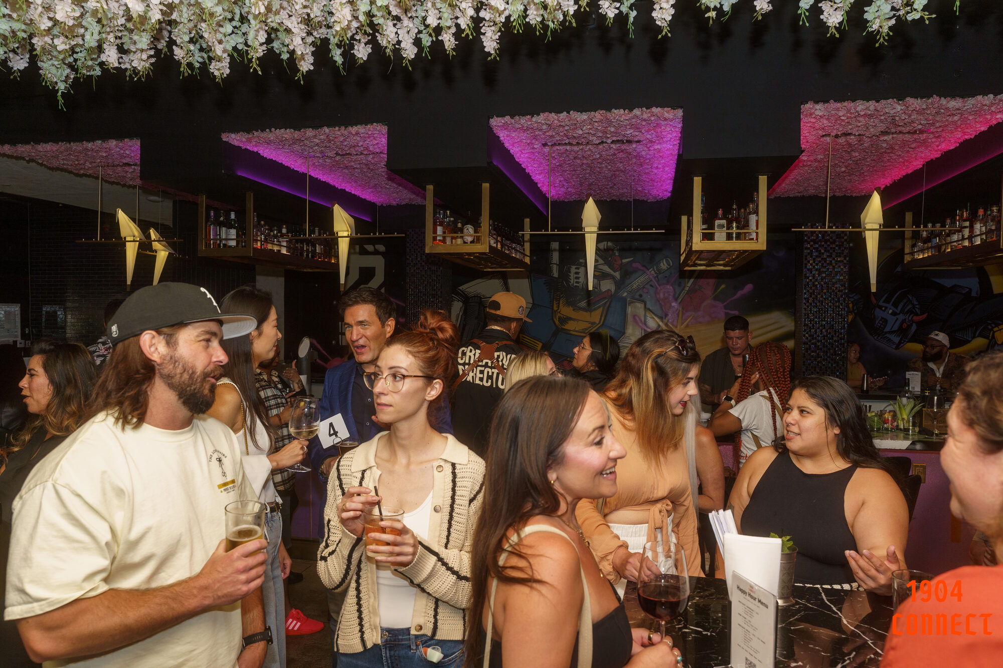 Private event at Cloak & Petal — guests mingling and celebrating in the Little Italy San Diego venue